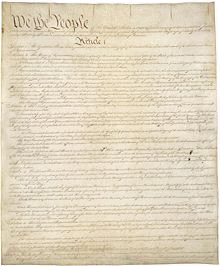 Primera pgina original de Constitucin de los Estados Unidos
