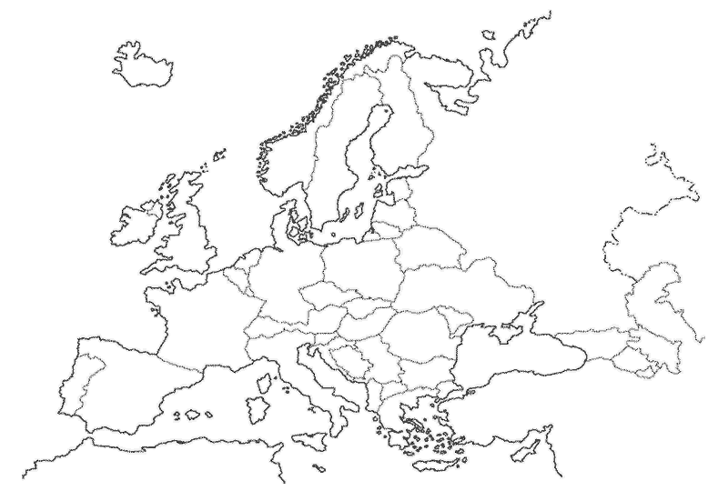 mapa europa paises. Mapa politico mudo de Europa