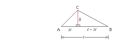 The height of a triangle.