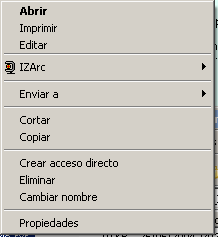 IZArc - Menú contextual